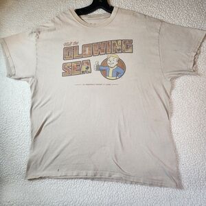 Fallout Loot Crate "Visit the Glowing Sea" Vault Boy Tourism T-Shirt XL Tan 2019